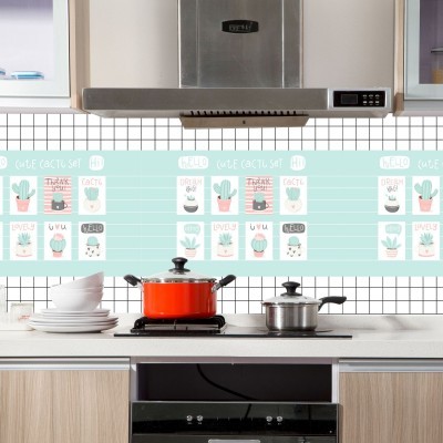 卡通清新现货装饰厨房防水防油贴纸自粘式加厚耐高温灶台瓷砖贴纸图2