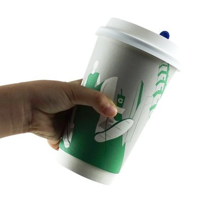 加厚双层中空咖啡杯奶茶一次性纸防烫热饮果汁杯定制批发外 卖水杯图5