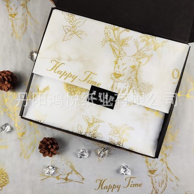 现货雪梨纸ins风印花小鸟麋鹿礼物服装图案包装纸拷贝纸印刷logo图2