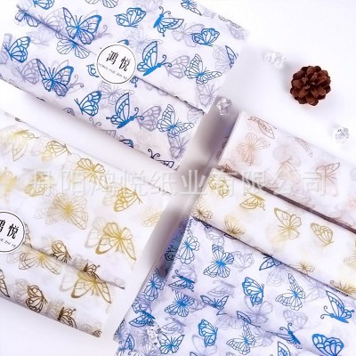 现货雪梨纸ins风印花小鸟麋鹿礼物服装图案包装纸拷贝纸印刷logo图3