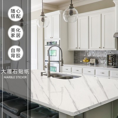 加厚大理石墙纸自粘墙贴厨房台面防油贴纸桌面瓷砖防水自贴壁纸图3