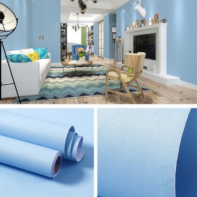 墙纸自粘素色防潮加厚防水纯色儿童宿舍幼儿园贴纸壁纸自贴小卷图4