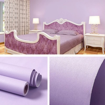 墙纸自粘素色防潮加厚防水纯色儿童宿舍幼儿园贴纸壁纸自贴小卷图3