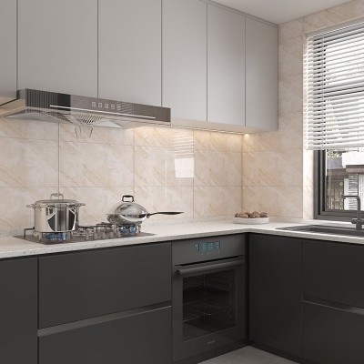 仿瓷砖木纹墙贴PVC墙纸自粘墙面装饰卫生间防水防潮厨房墙板贴纸图2