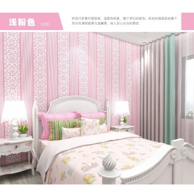 金色无纺自粘墙纸欧式大花竖条纹无纺布墙纸客厅自粘壁纸