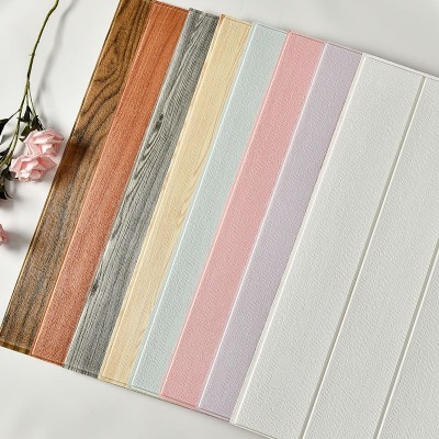 3d立体木纹墙贴客厅软包墙围护墙板泡沫天花板装饰自粘墙 壁纸防水图3