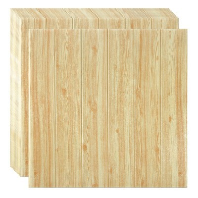 3d立体木纹墙贴客厅软包墙围护墙板泡沫天花板装饰自粘墙 壁纸防水图2