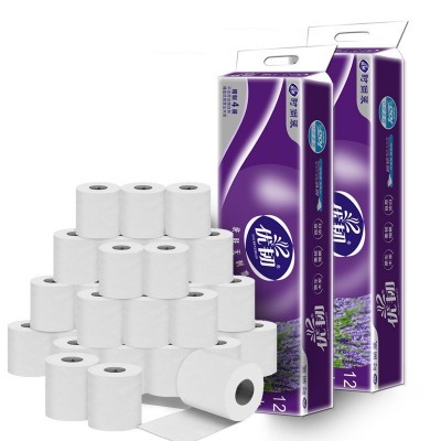 优韧1200克有芯卷纸12卷木浆卫生纸家用实惠装纸巾厕所纸批发图2