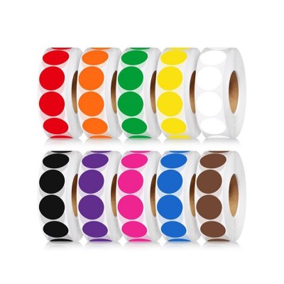 彩色不干胶圆点贴纸定制空白标签分类标记可手写圆形贴纸定做厂家图2