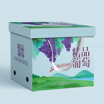 瓦楞天地盖手提礼盒苹果水蜜桃葡萄枇杷荔枝猕猴桃水果礼品箱定制图4