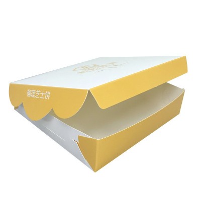 白卡榴莲芝士饼包装盒定制 食品级材质自折盒芝士饼纸盒批发定做图6