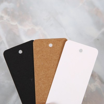 现货空白白卡牛皮纸黑卡纸服装标志吊牌厂家定做女装吊卡印字定制图4