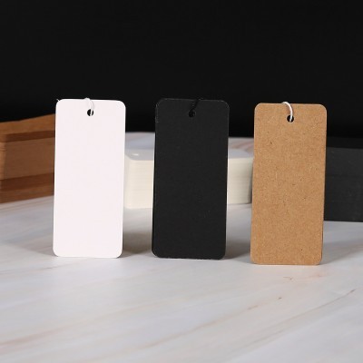 现货空白白卡牛皮纸黑卡纸服装标志吊牌厂家定做女装吊卡印字定制图3