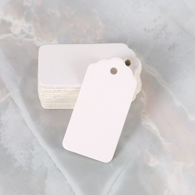 空白牛皮纸吊牌印字logo 硬白卡特种纸服装吊牌卡 女装男装标签卡图4