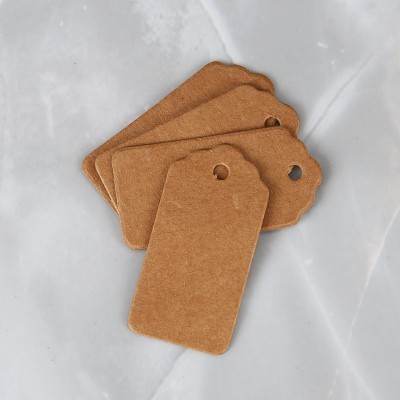 空白牛皮纸吊牌印字logo 硬白卡特种纸服装吊牌卡 女装男装标签卡图2