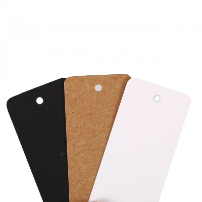 空白牛皮纸吊牌印字logo 硬白卡特种纸服装吊牌卡 女装男装标签卡图3