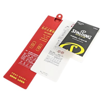 定制袜标袜卡包装吊卡免挂钩白卡纸折叠吊牌对折卡厂家纸卡定制图3