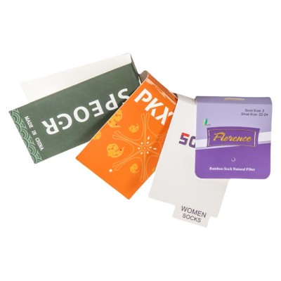 定制袜标袜卡包装吊卡免挂钩白卡纸折叠吊牌对折卡厂家纸卡定制图2