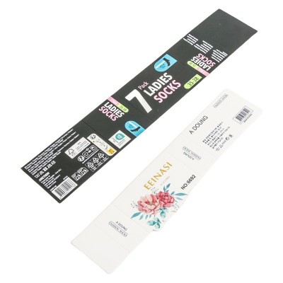 腰封定制彩印女袜子商标 精品时尚女袜标签卡 厂家批发白卡纸裹卡图4