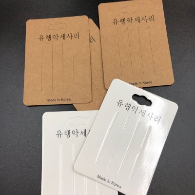 现货发夹头夹BB夹饰品手工包装纸卡纸标签 发饰品展示独立纸卡片图2