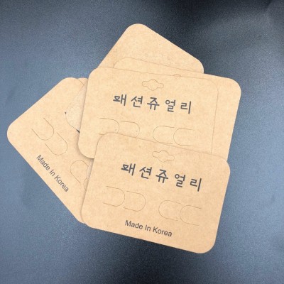 现货发夹发卡包装纸卡标签 直播发饰牛皮纸复古展示卡纸挂卡吊牌图3