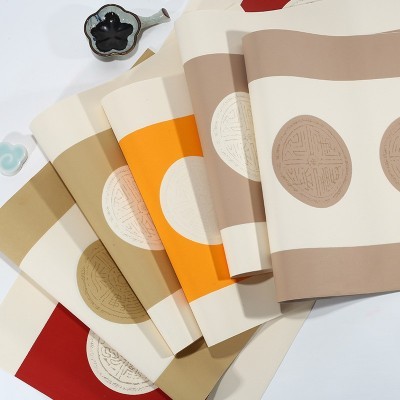 宣纸四言对联瓦当半熟书法创作四字作品纸四言斗方蜡染粉彩书法纸图2