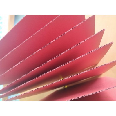 三层红色F坑彩色瓦楞纸坑纸内衬内卡内盒彩盒厂家加工定制图3