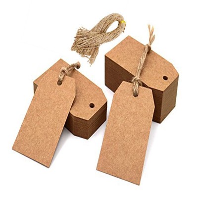 4.5x9.5cm牛皮纸吊牌波浪头空白DIY吊牌礼品包装吊卡留言卡 100枚图4