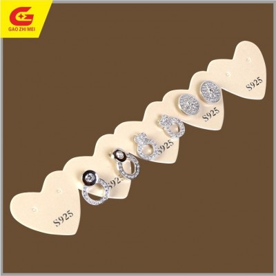 厂家直销 耳钉卡纸 DIY铜版纸 纸质标签定吊卡 心形纸卡批发图3