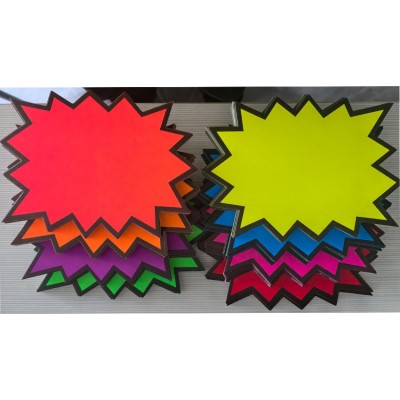 中号荧光爆炸贴 彩色标价签标价牌 POP广告纸促销活动价格牌批发图4