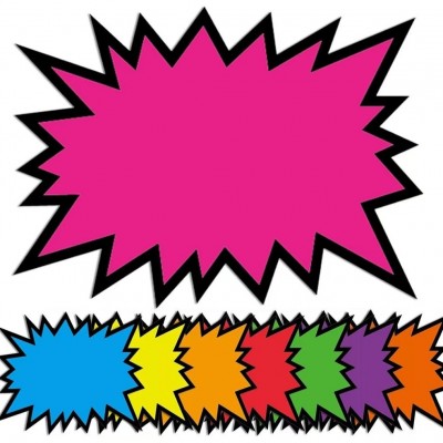 中号荧光爆炸贴 彩色标价签标价牌 POP广告纸促销活动价格牌批发图2