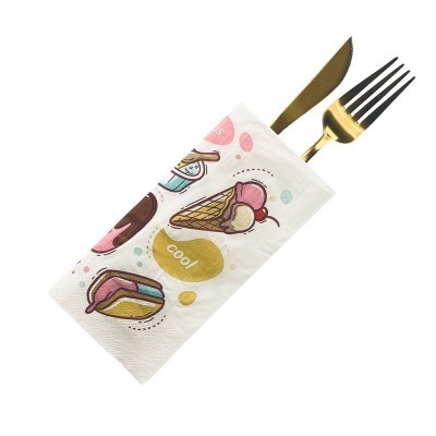 彩色纸巾18g印花餐巾纸 33x33 2层印花纸巾西餐派对图2