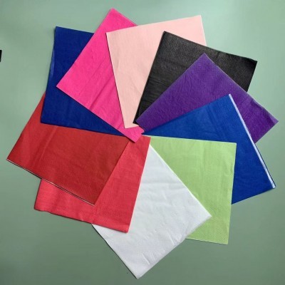 外贸工厂彩色纸巾2层一次性餐巾33x33印花餐巾纸 纯色批发