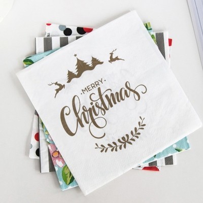 生产厂家花卉印花餐巾纸方形一次性餐巾纸18g两层彩色餐巾纸图4