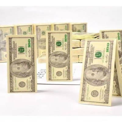 现货33*33cm仿真美金钞票抽纸加厚彩色印花餐巾纸创意美刀道具抽图2