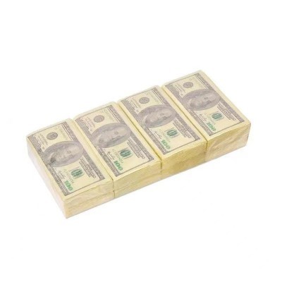 现货33*33cm仿真美金钞票抽纸加厚彩色印花餐巾纸创意美刀道具抽图5