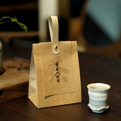 厂家直销现货茶叶盒 国风牛皮纸白茶包装绿茶红茶小袋散 茶礼盒图2