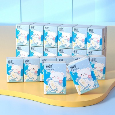 蓝漂工厂厂家批发竹浆本色迷你手帕纸10包条装便捷式小包纸巾图3