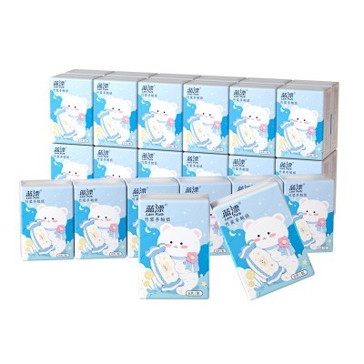 蓝漂工厂厂家批发竹浆本色迷你手帕纸10包条装便捷式小包纸巾图2