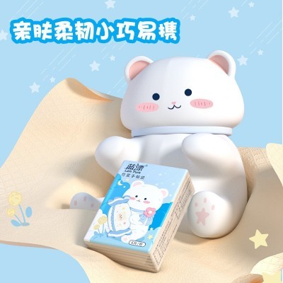 蓝漂工厂厂家批发竹浆本色迷你手帕纸10包条装便捷式小包纸巾图5