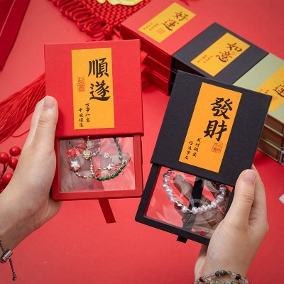 批发抹茶绿手串包装盒透明pe膜悬浮框收纳盒高档唐卡手链包装盒子图2