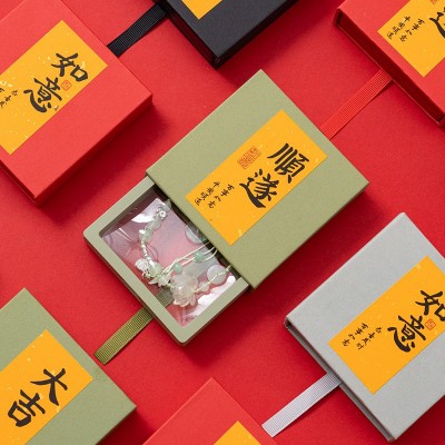 批发抹茶绿手串包装盒透明pe膜悬浮框收纳盒高档唐卡手链包装盒子图3