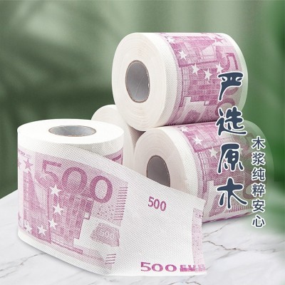 创意印花美式欧式小卷纸厂家直销跨境电商卷筒卫生纸图2