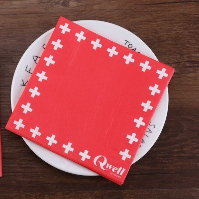 厂家供应三层满版印花纸 创意彩色面巾纸 酒店餐厅纸巾支持定制图2