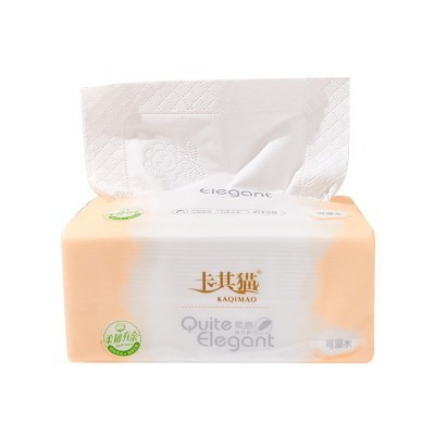 卡其猫抽纸纸巾8包380张实惠装可湿水面巾纸家用饭店餐巾纸C128图2