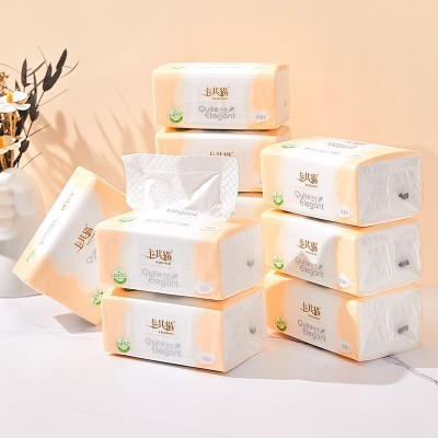 卡其猫抽纸纸巾8包380张实惠装可湿水面巾纸家用饭店餐巾纸C128图3