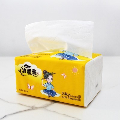 批发洁丽曼抽纸400抽干湿两用纸巾家用抽取式面巾纸抽纸一提六包图2