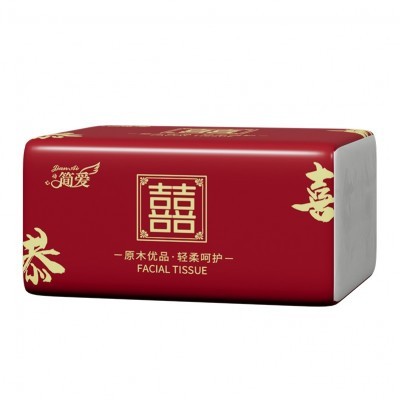 工厂批发婚礼婚宴抽纸婚庆纸巾红色喜庆面巾纸餐巾纸大包纸巾卫生图4