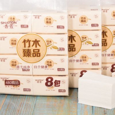 香萱抽纸家用酒店纸巾卫生纸面巾纸餐巾纸工厂批发 整箱80包
