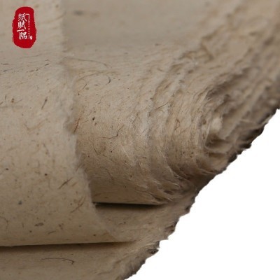 本色云龙皮纸手工构皮宣纸艾叶包装茶叶包装纸书法国画岩画重彩图2